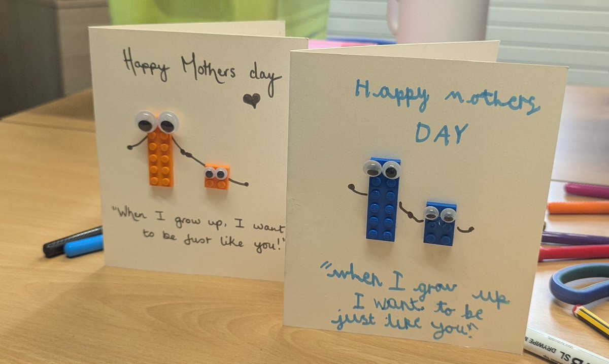 MissWilsonBVP's tweet photo. Todays topic in our Lego Nurture session @BelleValeSchool was 'what mum means to me', in honour of mothers day. We focused on the children's expressions of relationship, love &amp; appreciation, discussed the scenes they built then made some beautiful Lego cards. #lego #nurture #mum https://t.co/pELyV38pFW