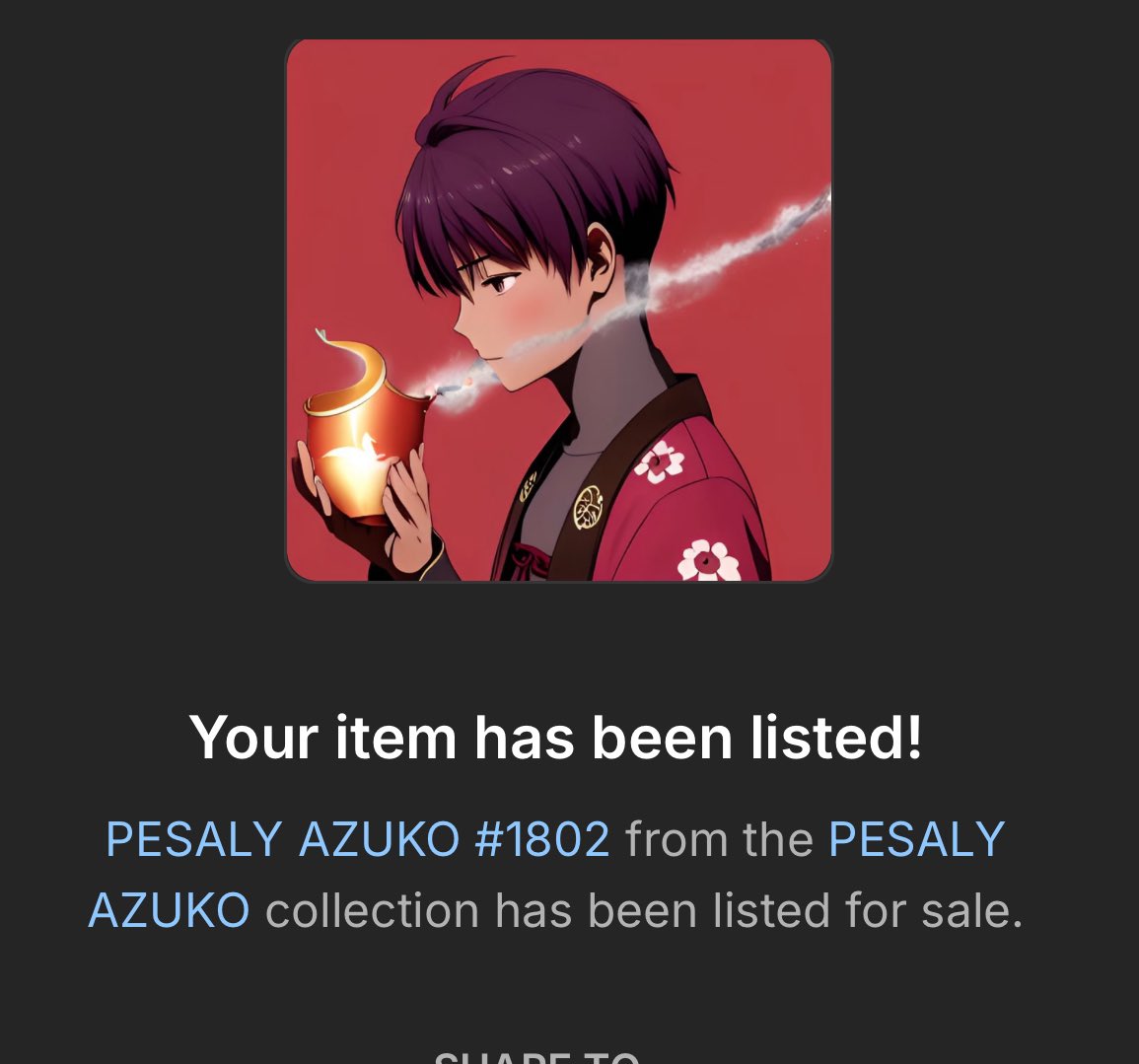 “Mystical vibes in every breath… ✨🔥 PESALY AZUKO #1802 is now listed! Own a piece of the magic. #NFT #CryptoArt” 
opensea.io/assets/matic/0…