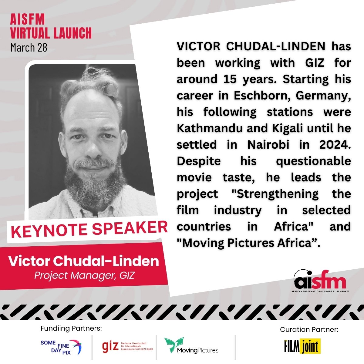 We’re honored to have Victor Chudal-Linden from GIZ delivering the Keynote Speech at the AISFM Virtual Launch tomorrow!

Don’t miss this opportunity to gain industry-shaping knowledge!

Register now: aisfm.co
#AISFMvirtuallaunch