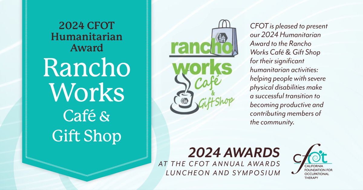 ca_fot's tweet photo. Congratulations to our 2024 Hunaitarian Award Receipient, Rancho Works Cafe &amp; Gift Shop! https://t.co/u6OcTCl7vF