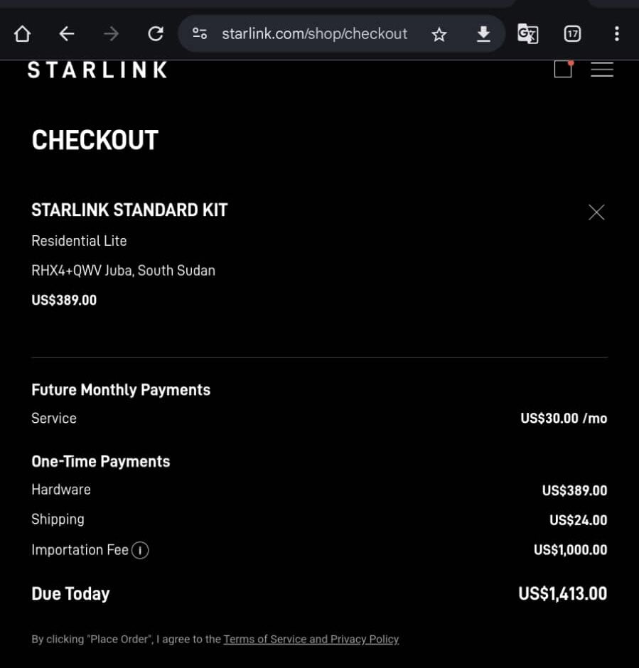 <a href="/elonmusk/">Elon Musk</a> <a href="/elonmusk/">Elon Musk</a> if you can really read comments on your posts then there’s an alarming 🚨 issue when ordering Starlink in South Sudan. I know you have read news about our country. Why is starlink charging $1000 for importation to South Sudan. This has thrown us to deep despair 😩
