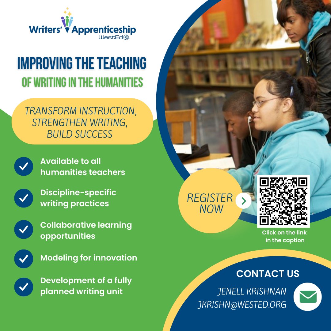 Attention, humanities educators! Are you looking to elevate your classroom instruction? Interested in deepening your knowledge of discipline-based writing? Don't miss out—sign up now for one of our in-person Writers’ Apprenticeship programs. loom.ly/uQGw6qM