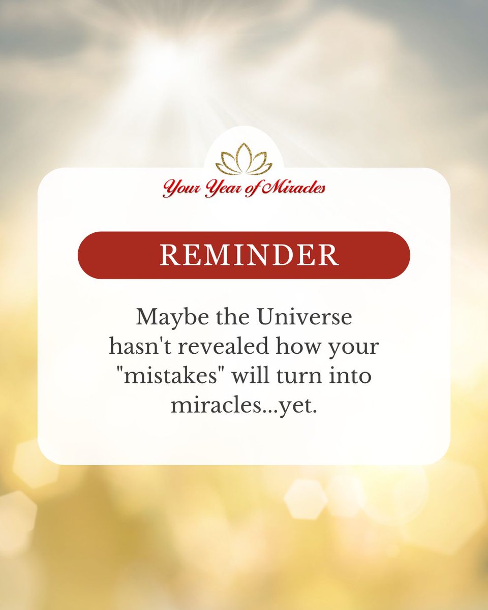 MiraclesYear's tweet image. Life is a journey filled with twists and turns; sometimes our biggest blunders become our greatest blessings. 🌈✨Trust that the Universe has a plan; every setback can lead to a spectacular comeback!
Let’s embrace our imperfections &amp;amp; lookout for the greater miracles in our lives.