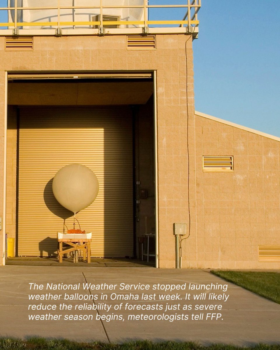 Flatwater Free Press (@flatwaterfreep) on Twitter photo Citing staffing shortages, the National Weather Service grounded its balloon launches in Omaha. Meteorologists say that will degrade weather forecasts just as Nebraska enters severe weather season. Read more ➡️ buff.ly/ZaH3Wi0 Citing staffing shortages, the National Weather Service grounded its balloon launches in Omaha. Meteorologists say that will degrade weather forecasts just as Nebraska enters severe weather season. Read more ➡️ buff.ly/ZaH3Wi0