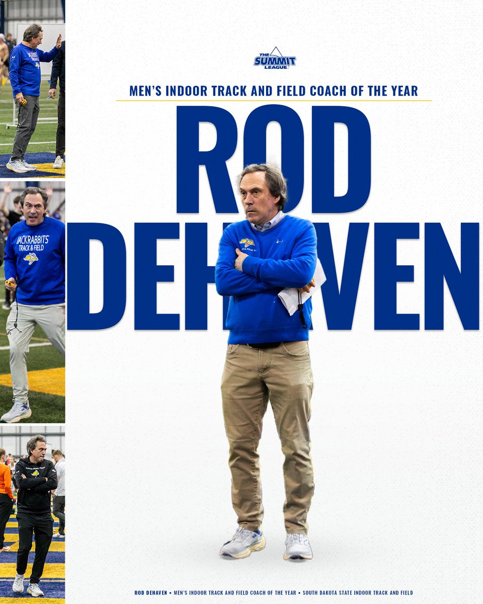 Congratulations, Coach DeHaven, on being named Men's Indoor Track and Field Coach of the Year 👏

#GoJacks🐰