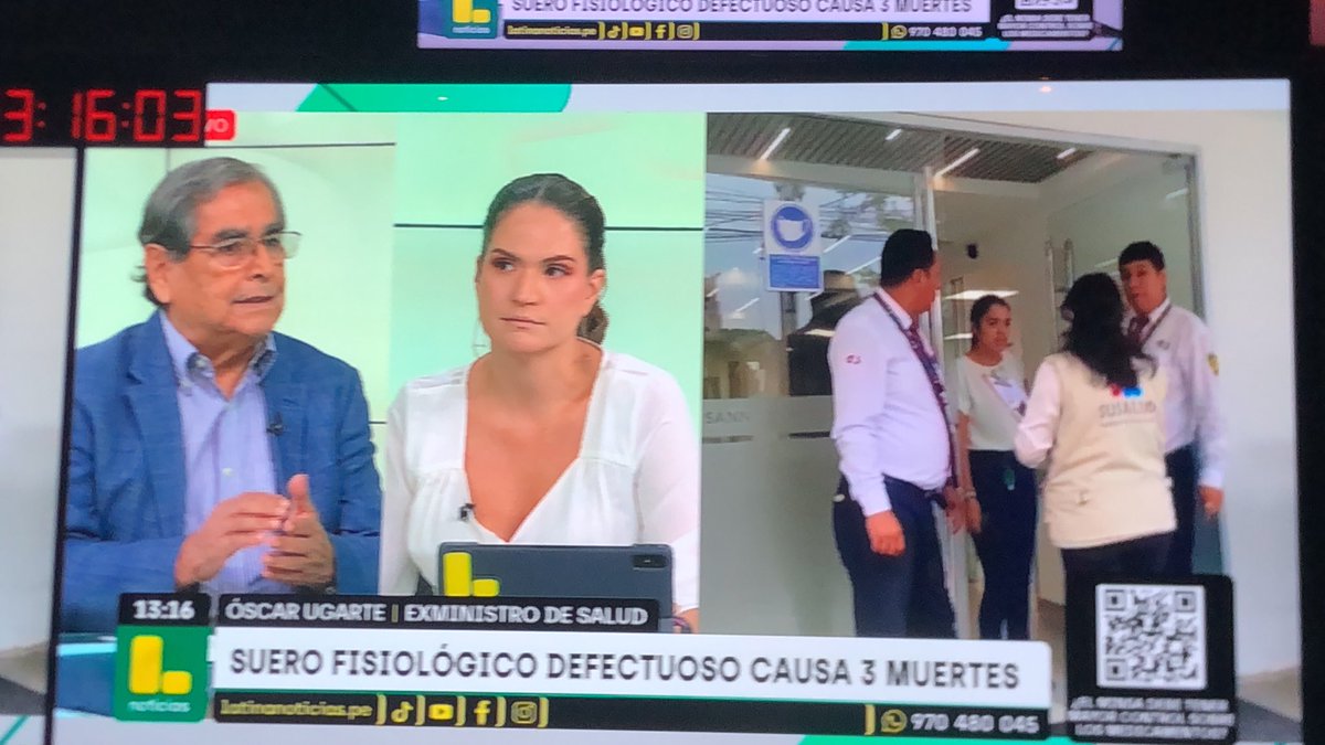 jarveljo's tweet photo. #Ahora “la responsabilidad de verificación de los medicamentos (en esta caso el suero fisiológico) es de la Digemid dice el ex ministro de salud Oscar Ugarte en @Latina_Noticias con #LorenaAlvarez edición #Mediodia https://t.co/obvTKEkzyz