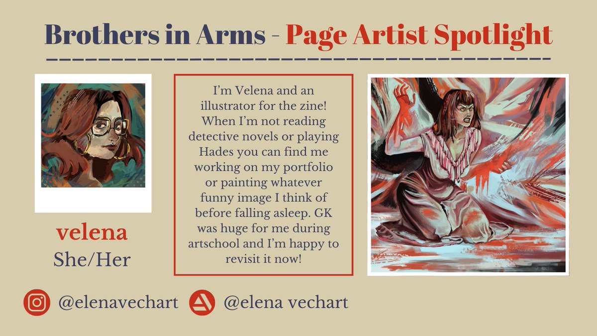 [ #goldenkamuy #zine ]

Here we have Velena (@/elenavechart), an illustrator with gorgeous art!