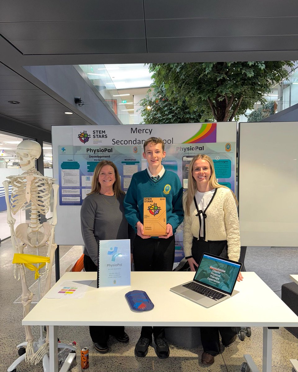 Congratulations to 3rd year student Culann Dowling on winning 1st place in the software category of BD STEMstars today in Limerick for his website physiopal.eu 🎉 🧑🏻‍💻 Fantastic achievement!