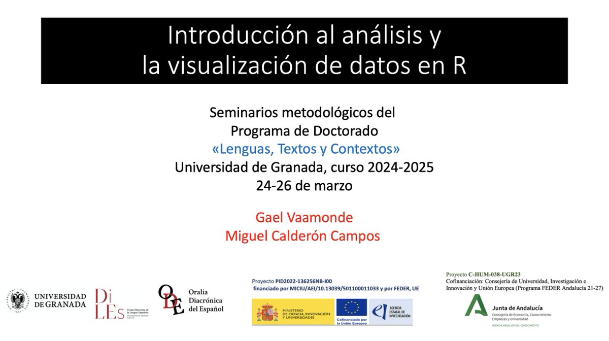 Esta semana ha tenido lugar el seminario metodológico de doctorado sobre visualización y análisis de datos en R. Esperamos que haya sido útil y seguir profundizando en futuras ediciones