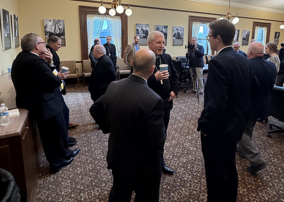 MNCatholicConf's tweet image. Our bishops are visiting the Capitol today to champion policies that protect human dignity and promote the common good. Prayers appreciated! #faithfulcitizenship #mnleg