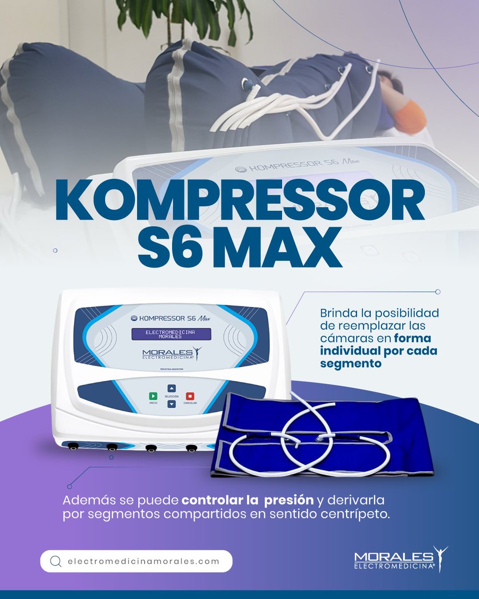 EMORALES_online's tweet photo. Nuestro Kompressor S6 Max no puede faltar en tu gabinete🤩 
🔹Brinda la posibilidad de reemplazar las cámaras en forma individual por cada segmento. 
🔹Se puede controlar la presión y derivarla por segmentos compartido en sentido centrípeto. 

📱11 2399 9281 

#morales #estetica https://t.co/XQg44b1rwF