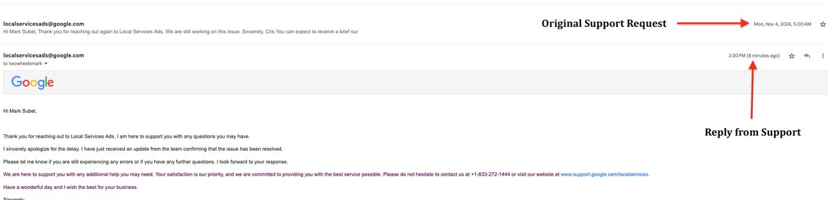 Appreciate the timely support reply <a href="/GoogleAds/">Google Ads</a>. 4.5 months is getting better. Thank you! #ppcchat #gooogleads