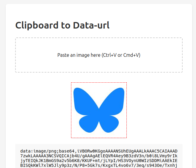 lorisdev's tweet photo. Every other thing out there wanted a file upload, so I had @cursor_ai build me a simple tool to transform an image from my clipboard into its data:uri version.  It took only one prompt! https://t.co/4klKPJEJnt