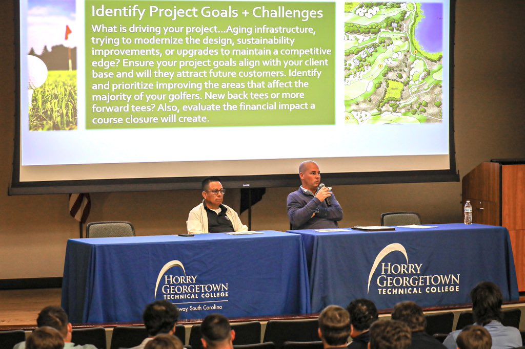 CRLutzkeGolf's tweet image. Thank you @PalmettoGCSA and @huntoonjmsc  at HGTC for letting us spend some time with you yesterday. We’re always grateful for the chance to share what we do &amp;amp; connect with the folks who make this industry great. 

We will stick to design and construction, not public speaking.