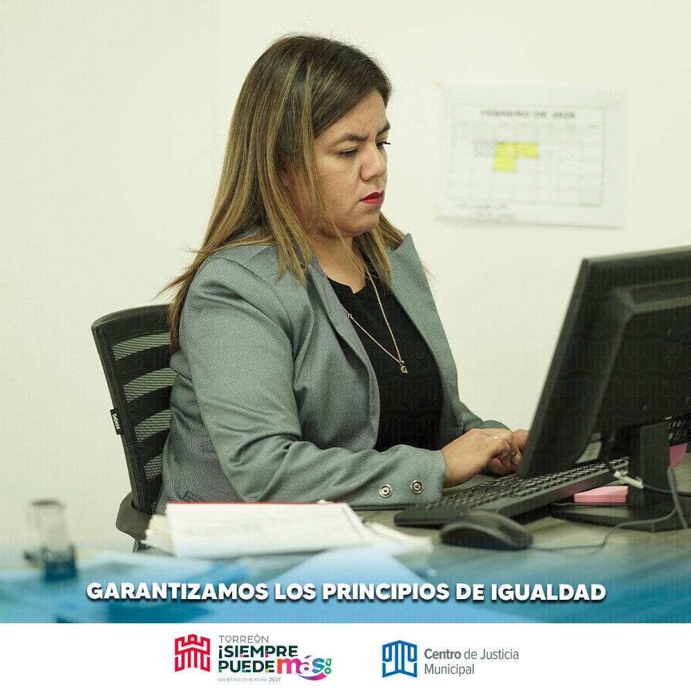 En el Centro de Justicia Municipal garantizamos el cumplimiento de los principios de igualdad y no discriminación.#CentroDeJusticiaMunicipal
#TorreónSiemprePuedeMás
#SeguridadCiudadana