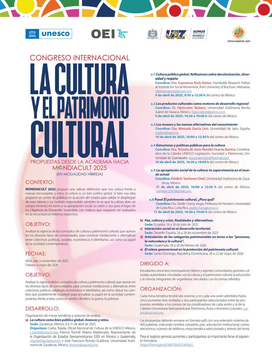 Desde <a href="/UjaCultura/">UJA CULTURA</a> apostando por la #Cultura con propuestas desde la Academia hacia Mondiacult 2025.