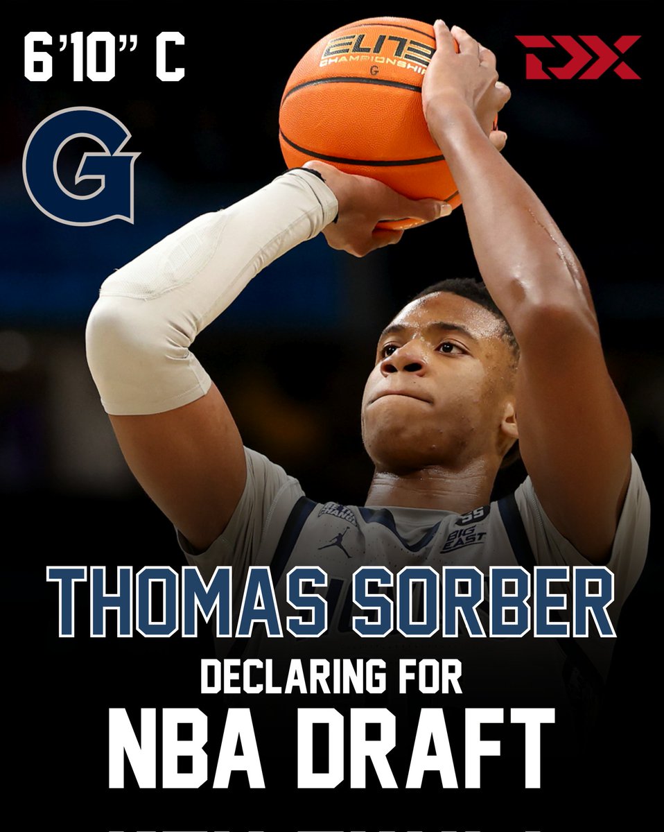 NEWS: Georgetown's Thomas Sorber, a projected first-round pick, will declare for the NBA draft while maintaining his college eligibility, he told ESPN.

STORY: espn.com/mens-college-b…