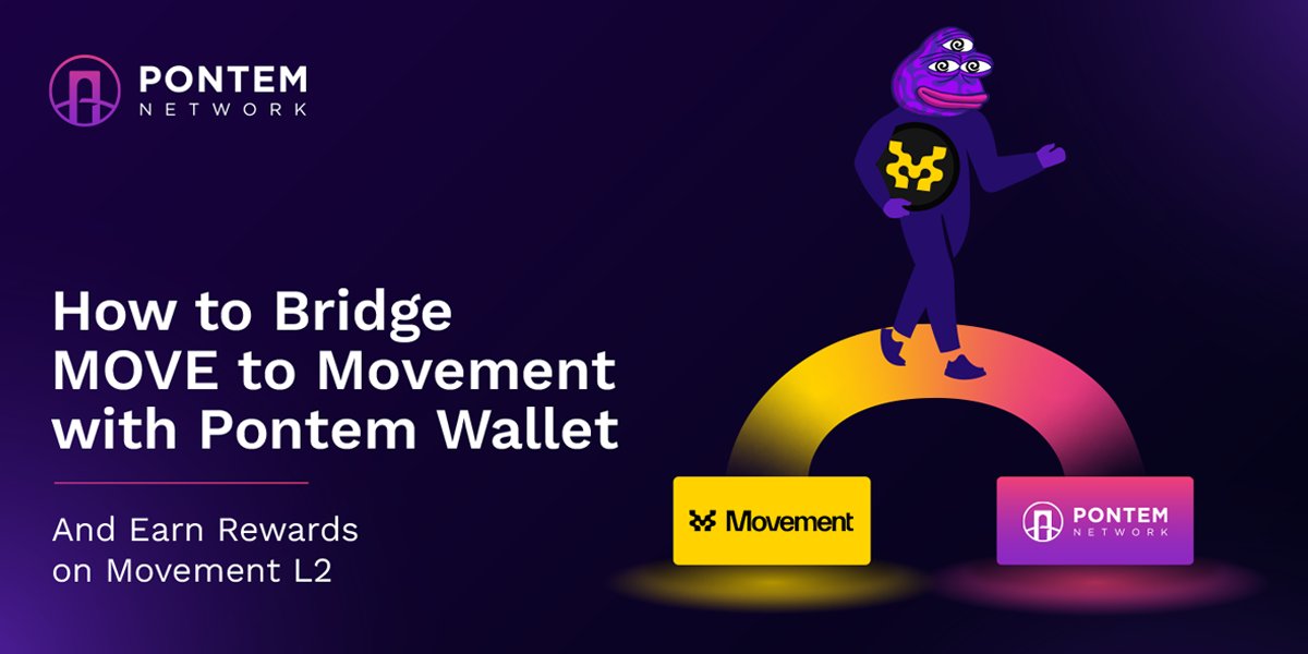 1/ How to bridge $MOVE to Movement with Pontem Wallet &amp; earn rewards on Movement L2.

<a href="/movementlabsxyz/">Movement</a> , the Move-based L2 for Ethereum, is live. Supported by Pontem Wallet &amp; Liquidswap, it’s time to explore this new chain.

Here’s how to get MOVE &amp; start trading👇