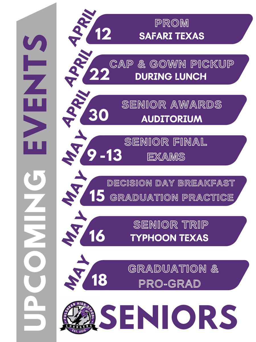 Seniors, we have 52 days until graduation 🎓<a href="/Fulshear_HS/">Fulshear High School</a>