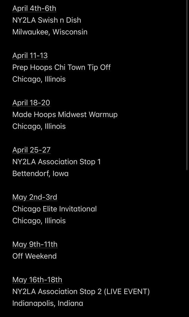 Phoenix Fisher (@phoenixfisher_3) on Twitter photo Coaches check out my spring schedule
<a href="/paceliteaau/">PAC Elite Basketball</a> <a href="/ny2lasports/">NY2LA SPORTS</a> <a href="/ILHoopProspects/">Illinois Hoop Prospects</a> Coaches check out my spring schedule
<a href="/paceliteaau/">PAC Elite Basketball</a> <a href="/ny2lasports/">NY2LA SPORTS</a> <a href="/ILHoopProspects/">Illinois Hoop Prospects</a>