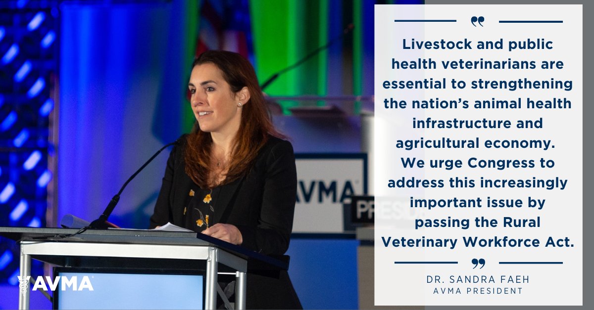 BREAKING: AVMA echoes Congress' renewed call to recruit and retain veterinarians in rural and underserved communities.

The Rural Veterinary Workforce Act was reintroduced in both the Senate and House.

Full story: bit.ly/3Rm8GRg