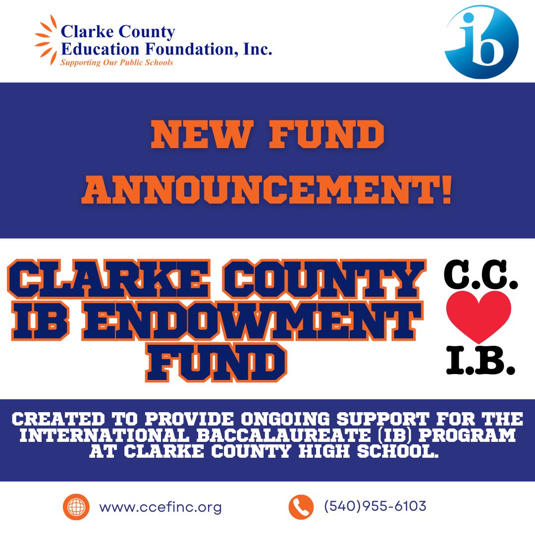 ClarkeCoEdFound's tweet image. 🎉 Big news from CCEF! Two new funds totaling $85K will support the arts & IB Program at @CCHSEagle!
🎨 $25K for Studio Arts
🌍 $60K for IB Endowment
🔗 Learn more: ccefinc.org/clarke-county-…
#ClarkeCounty #CCPS #IBProgram #ArtsEducation #CCEFImpact