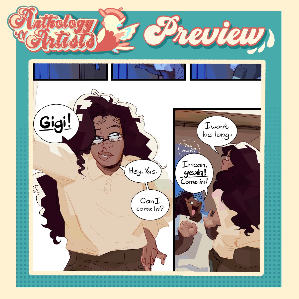 🌈 PREVIEWS 🌈

We're back from a short break, and off on our next amazing adventure— this time with our captivating comic artist, OffBased, and her lively style following the lives of these charming characters! Come on in for the ride!