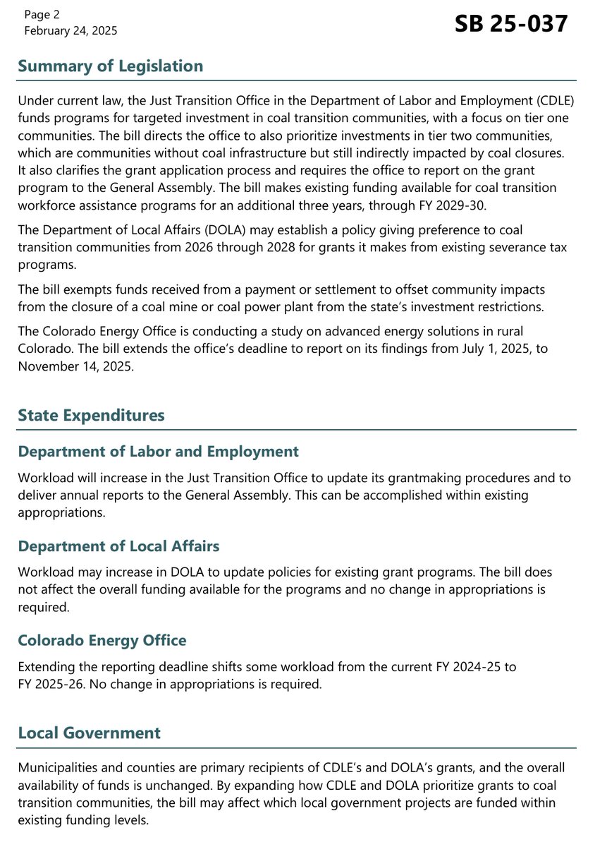 COCUT1776's tweet photo. @cld8785 @ForestMommy SB-25-037, CUT's position," The taxpayers cannot afford to compensate for the loss of businesses that the state destroyed. The proper remedy is to undo the legislation that ended the coal business. Where are the solar and wind industries that were going to employ these people?" https://t.co/7qe1jPxz1M