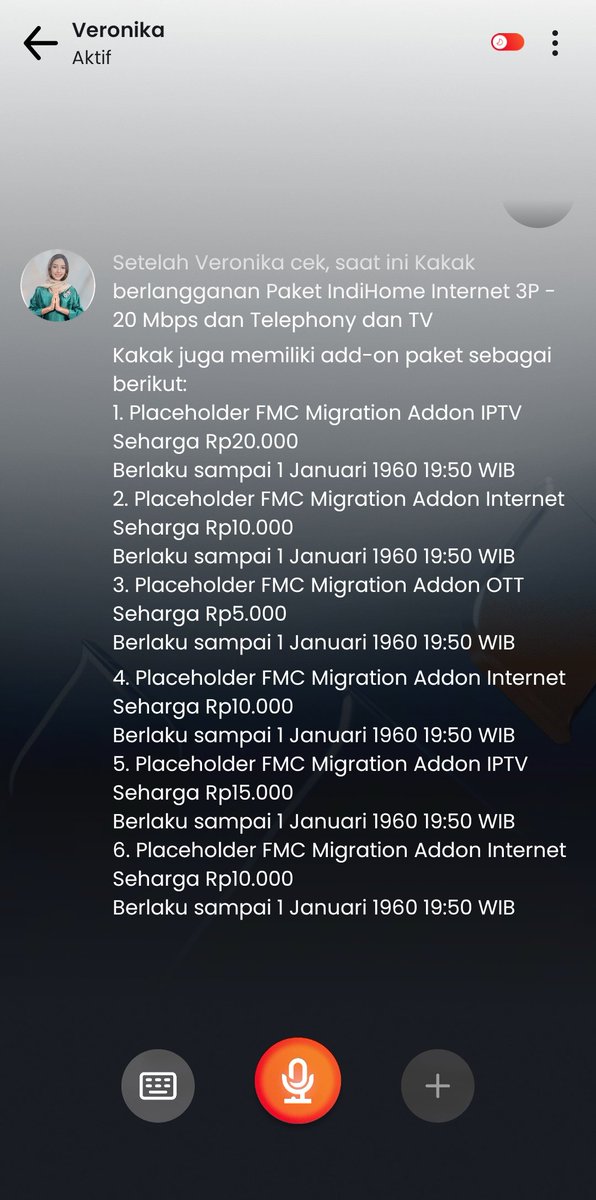 Juga yang tidak mencuri dari pelanggan, ini ada ad-on placeholder sampai dengan 70.000 yang saya tidak merasa berlangganan dan tidak tahu mulai kapan di tagihkan