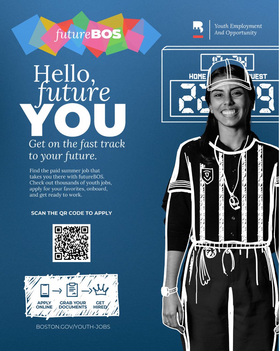 Applications for summer jobs are now OPEN!

And don't forget to register for Saturday's youth jobs and resource fair. We will have everything you need to get started. 

Visit boston.gov/youth-jobs for details.