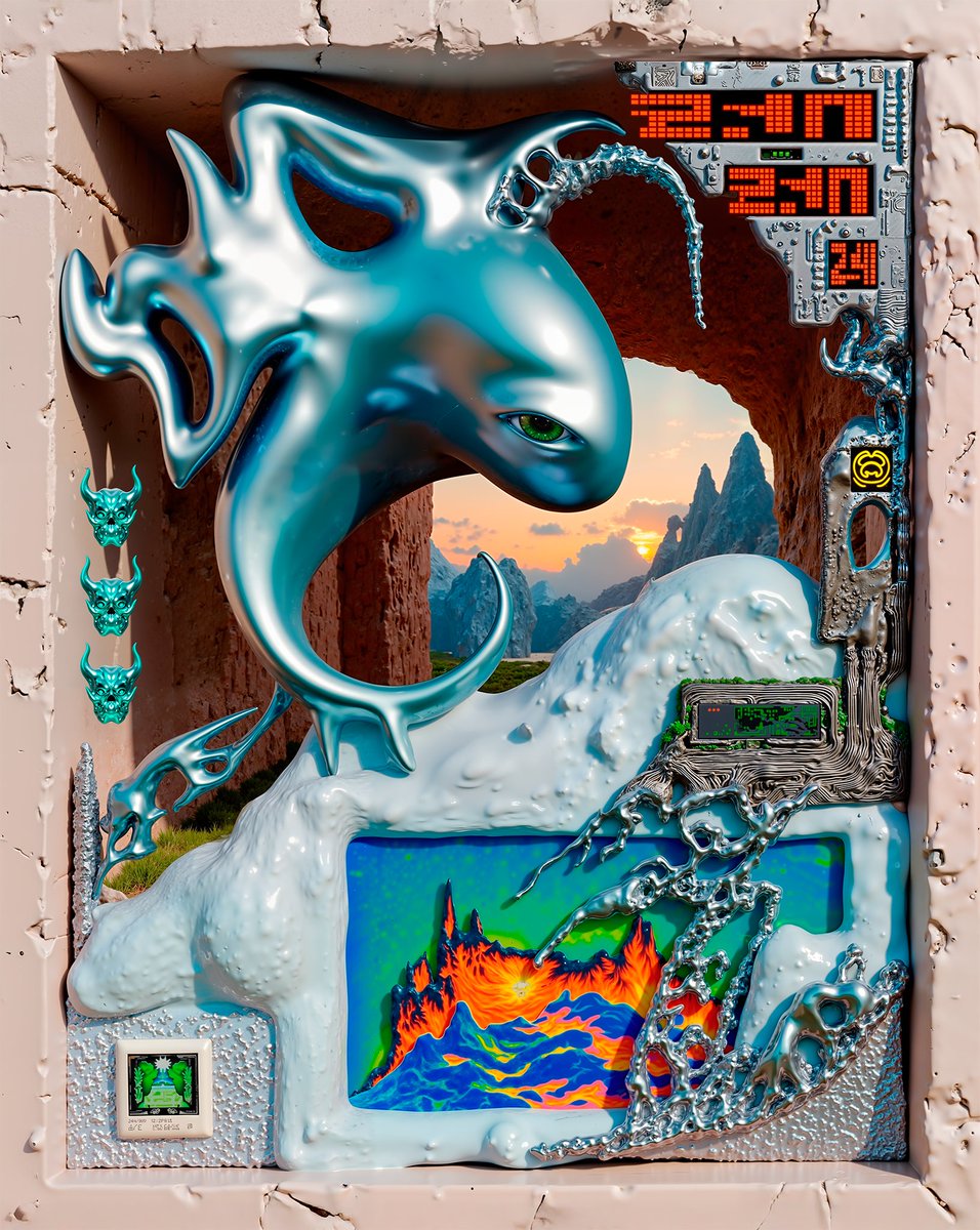 So excited that my piece 'Technium', exploring tech's emergent life, was selected for Season Zero of another Art! 🔥 
Big shoutout to <a href="/Mantle_Official/">Mantle</a>  for this awesome initiative. 
Collection is live – mint your favorites for free!🥰