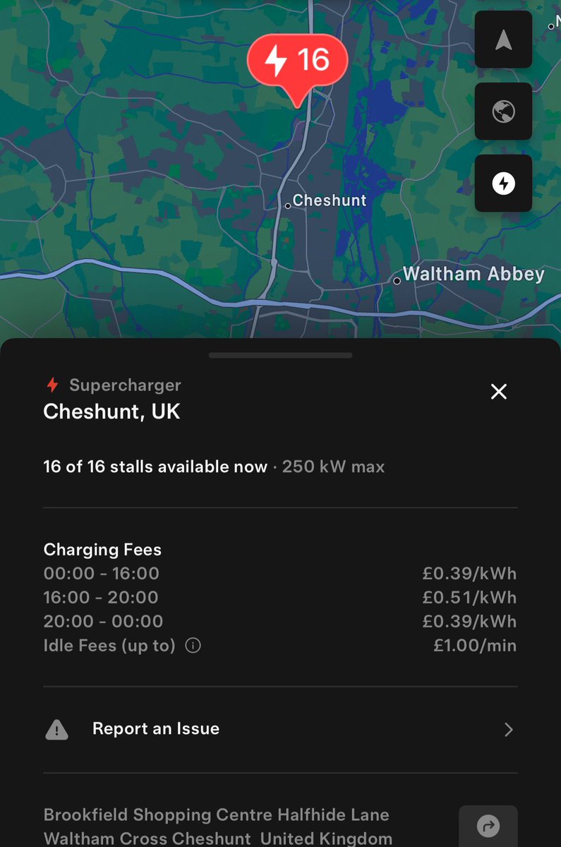 Anekcahaps's tweet image. Cheshunt UK Tesla supercharger is now open at Brookfield Retail Park just off the A10. 16 V4 stalls open to all.