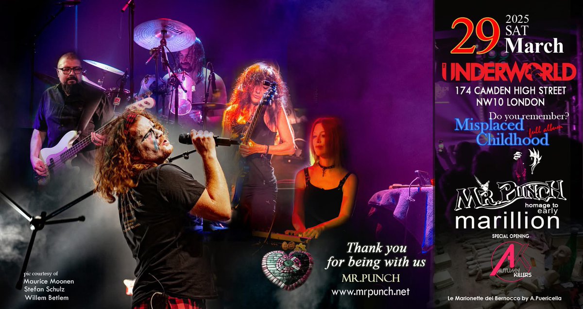 Autumn Killers (@autumnkillers) on Twitter photo Hey Everyone,
Just to let you know that it’s an early one on Saturday, we are onstage at 6:45pm, with Mr Punch onstage at 8pm.
See you all there 🤘🤘🤘
<a href="/TheUnderworld/">The Underworld</a> / #Camden Hey Everyone,
Just to let you know that it’s an early one on Saturday, we are onstage at 6:45pm, with Mr Punch onstage at 8pm.
See you all there 🤘🤘🤘
<a href="/TheUnderworld/">The Underworld</a> / #Camden