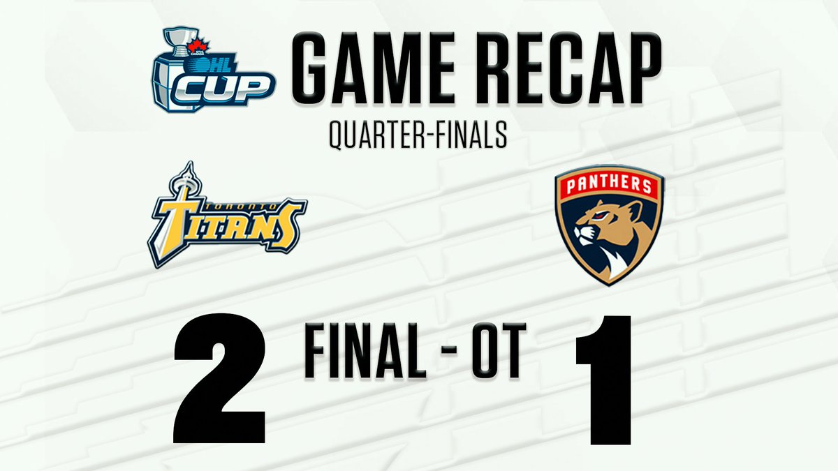 #OHLCup Quarterfinal #1:

Tim Walker scored the OT winner to send the <a href="/GTHL_Titans/">Toronto Titans</a> to Thursday night's Semi-Final with a perfect 5-0 record.

RECAP 📰: tinyurl.com/y52vu5br