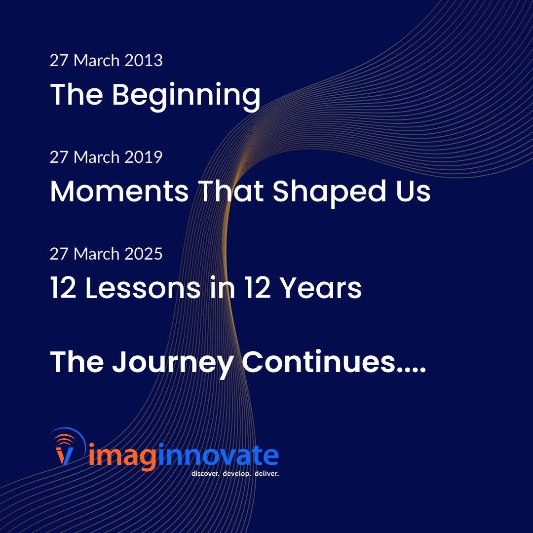 🎉 Imaginnovate turns 12! 🎉

From a bold vision to 450+ team members across multiple locations, we’re driving growth through three dynamic business units.

Thank you for being part of our journey! Here’s to the next chapter of innovation &amp; success.

#12YearsStrong #Innovation
