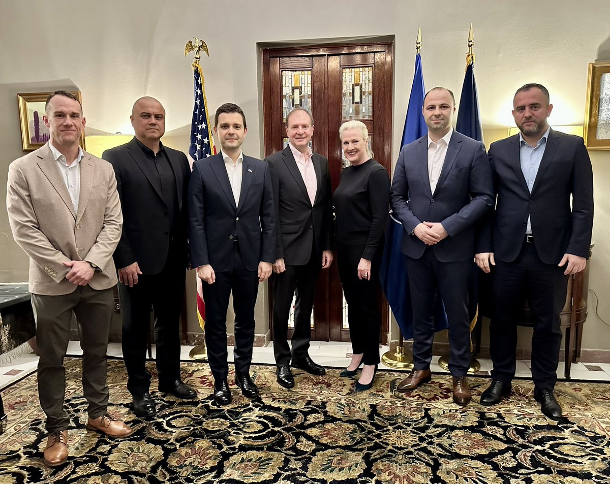 Ambassador Angela Aggeler (@usambnmacedonia) on Twitter photo Delighted to welcome <a href="/JFC_Naples/">NATO JFC Naples</a> Admiral Stuart Munsch with MFA <a href="/TimcoMucunski/">Timco Mucunski</a>, <a href="/Defence_MKD/">MOD North Macedonia</a> Misajlovski and MoI Toskoski to Skopje to celebrate North Macedonia’s five year anniversary as a NATO ally. #WeAreNATO #StrongerTogether Delighted to welcome <a href="/JFC_Naples/">NATO JFC Naples</a> Admiral Stuart Munsch with MFA <a href="/TimcoMucunski/">Timco Mucunski</a>, <a href="/Defence_MKD/">MOD North Macedonia</a> Misajlovski and MoI Toskoski to Skopje to celebrate North Macedonia’s five year anniversary as a NATO ally. #WeAreNATO #StrongerTogether