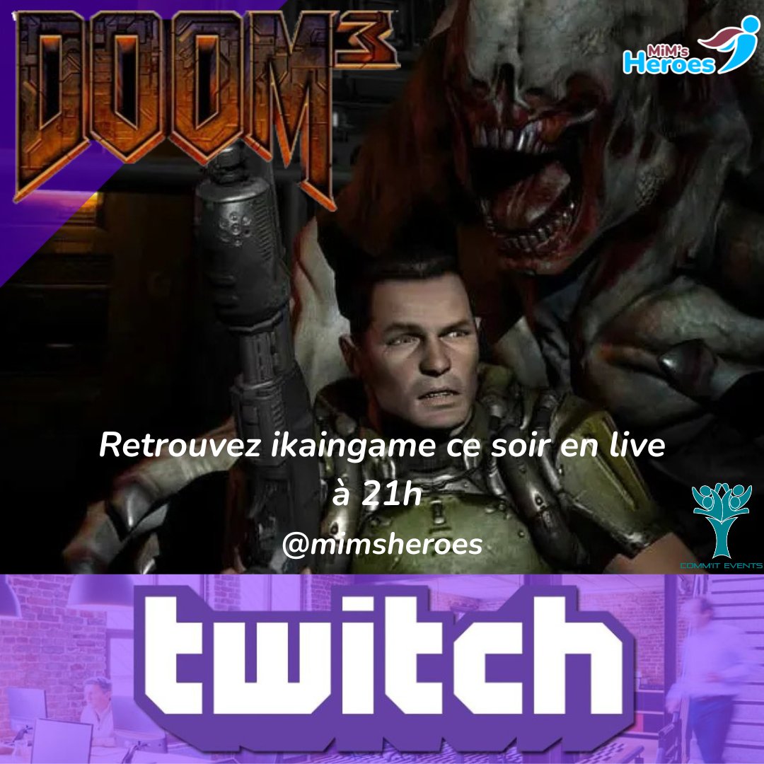 Retrouvez <a href="/IkaInGame/">Mary Steewe</a> en live ce soir sur la chaîne <a href="/mimsheroes/">MiM's Heroes</a> avec le légendaire #DOOM3 

twitch.tv/mimsheroes