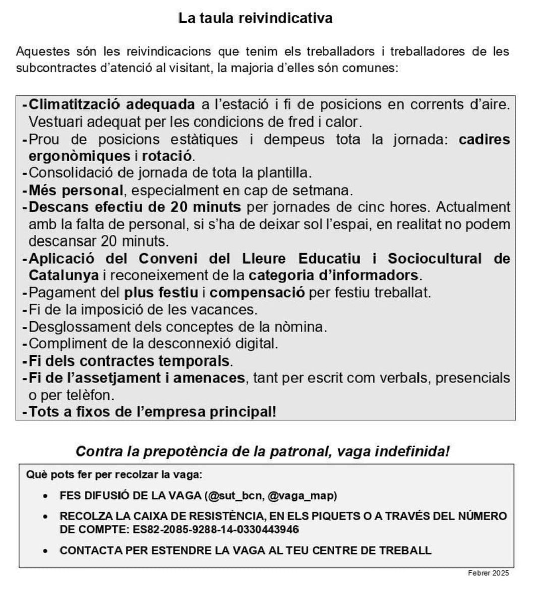 Ni la substitució il·legal de vaguistes per part del museu, ni l'ús de la policia durant dues setmanes amb un cotxe enmig del piquet ha fet que els vaguistes desisteixin de les seves reivindicacions.