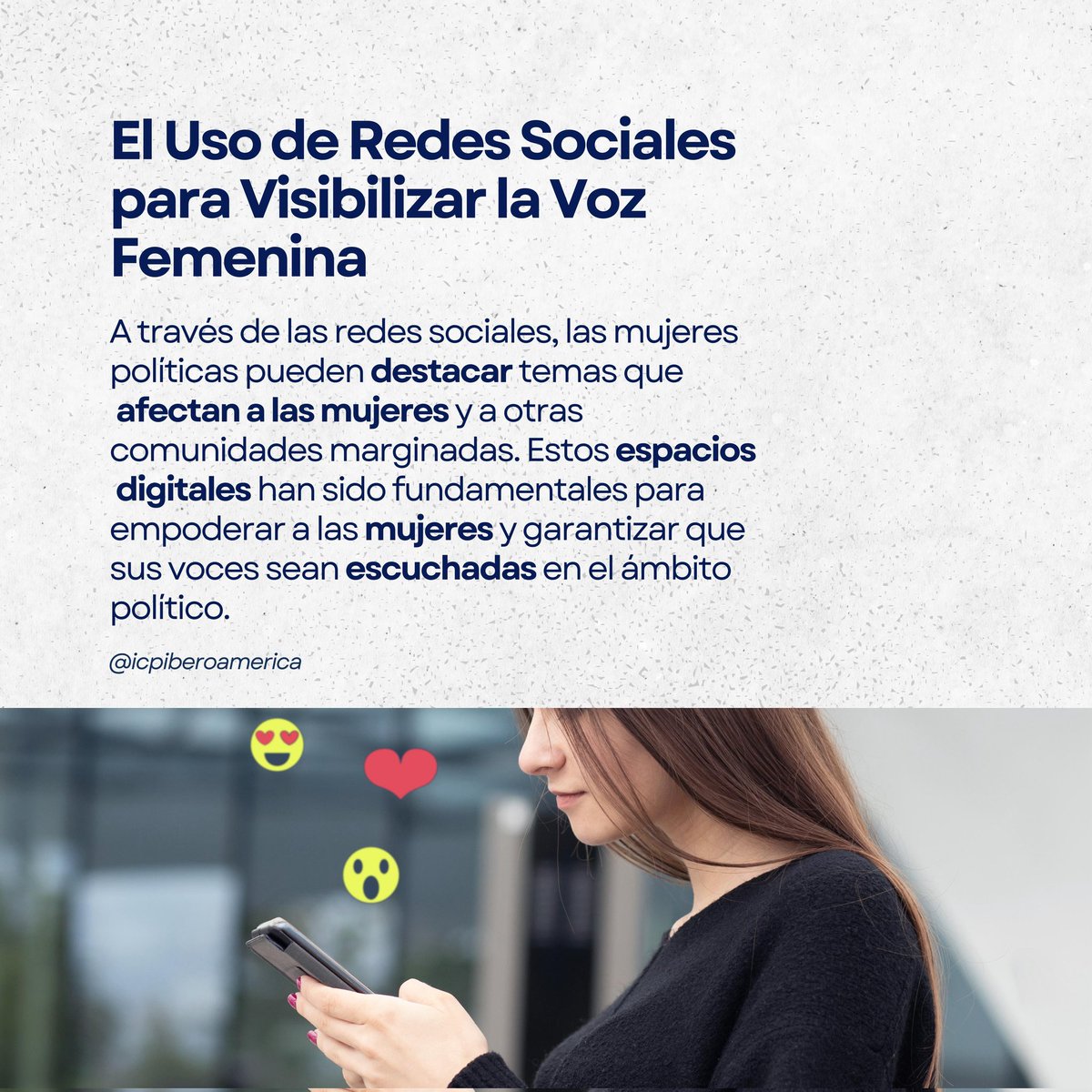💜 "Empoderadas con un Clic: Imagen y Poder en Redes Sociales" 

Este viernes 28 de marzo a las 6 PM #DesdeLaInterfaz reúne a mujeres líderes para hablar sobre cómo las redes sociales están transformando la política. 

📍 Síguelo en vivo en Facebook y YouTube de <a href="/ICPIberoamerica/">ICP Iberoamérica</a>