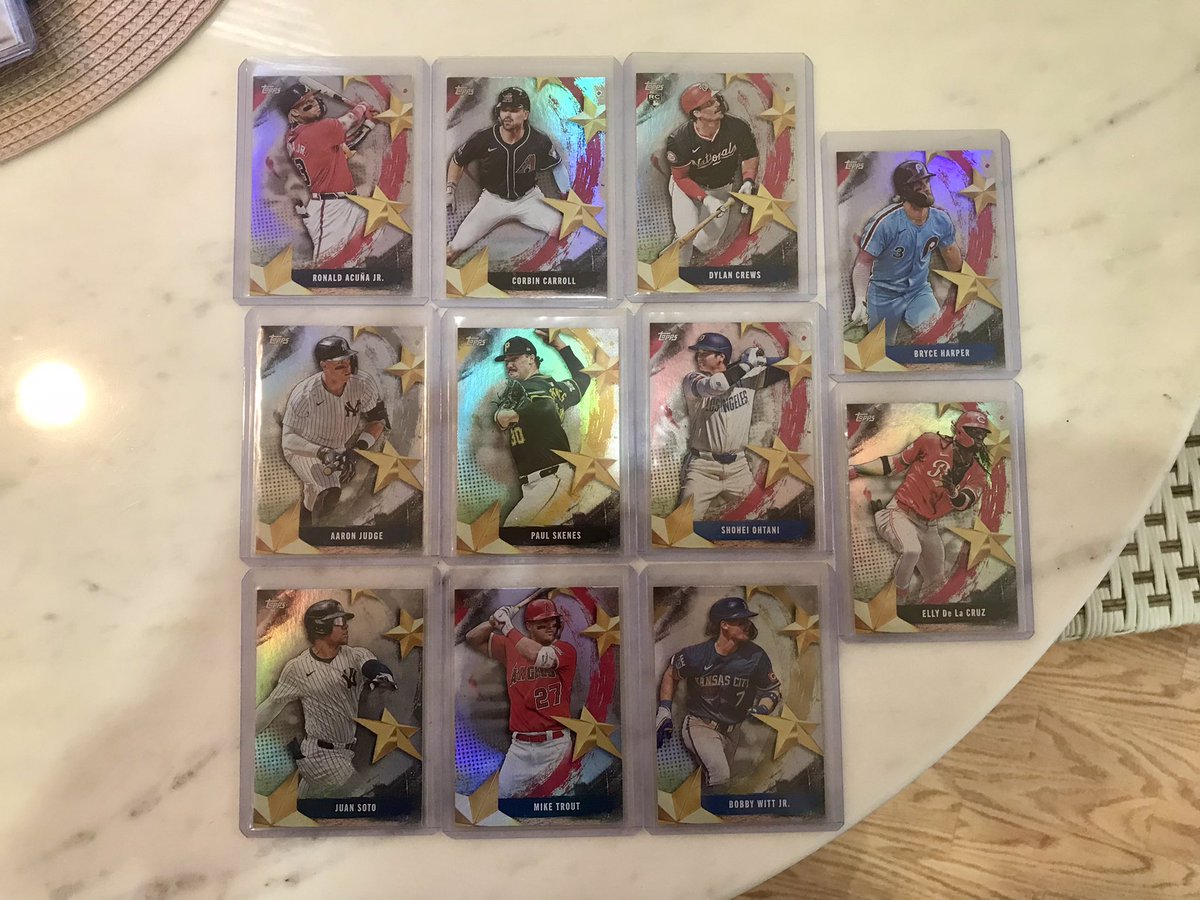 christopherdina's tweet photo. Thought I’d post my Topps 2025 Pre-order mega box haul from February in Opening Day. Pretty much got every major base star and then some. #OpeningDay #OpeningDay2025 #topps2025 #topps https://t.co/dPEkQ6jNFb