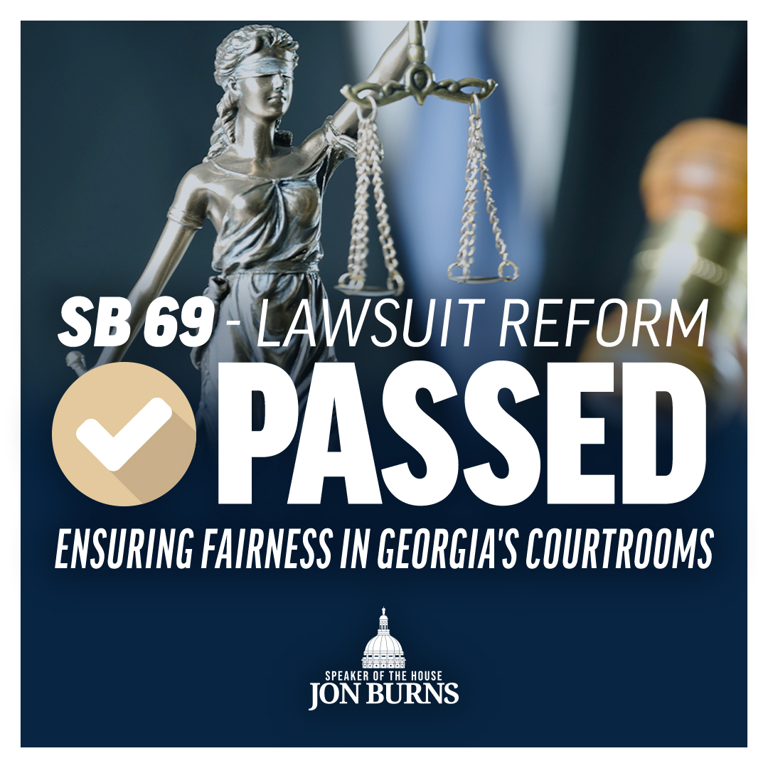 Additional lawsuit reform that returns balance and fairness to Georgia's courtrooms is one step closer to <a href="/GovKemp/">Governor Brian P. Kemp</a>'s desk!