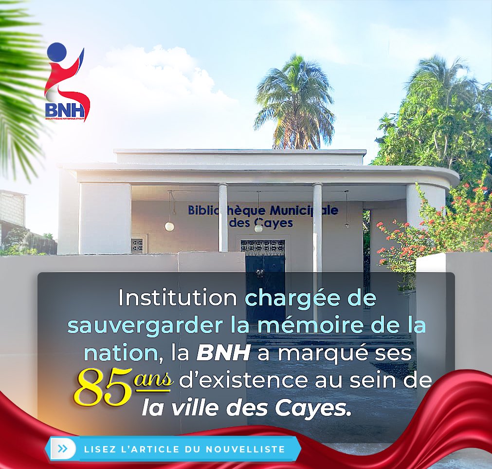 Institution chargée de sauvergarder la mémoire de la nation, la BNH a marqué ses 85 ans d’existence au sein de la ville des Cayes.

lenouvelliste.com/article/254578…