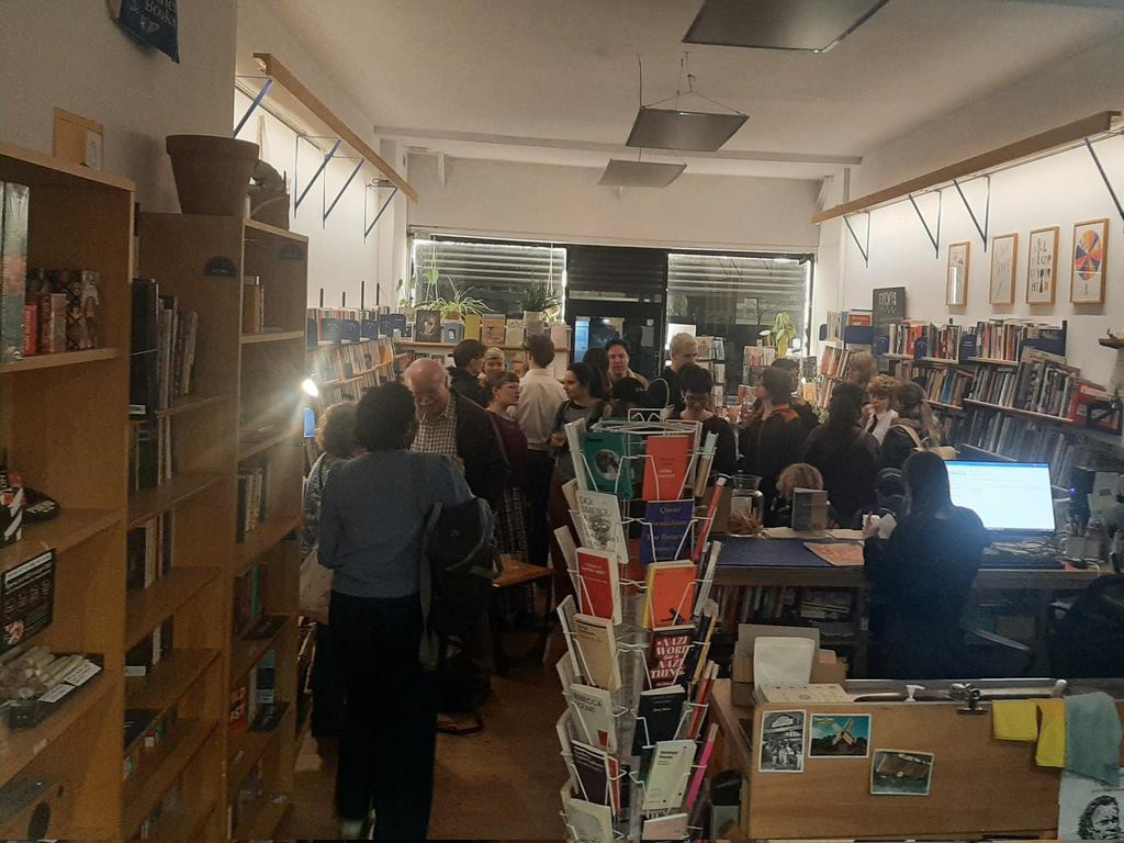 Full house at #BurleyFisher for Rachel Cleverly's launch of #Prickle. If you're not in the building get your copy online:

flippedeye.net/product/prickl… 

It's ticklingly good!