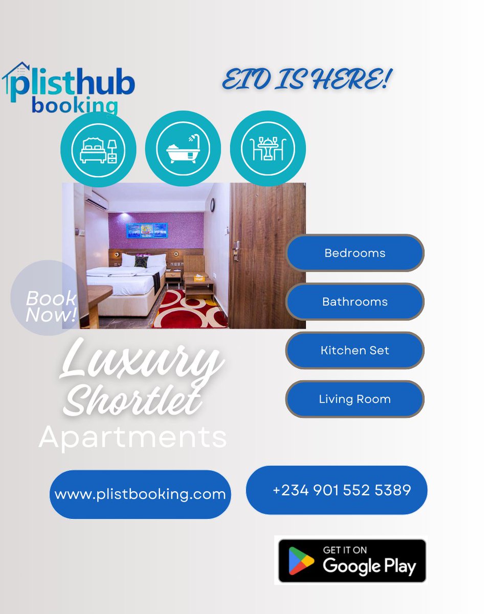 plist_booking's tweet image. Spontaneous plans? 😮
.
We’ve got you covered! 👏
.
Last-minute bookings get 13% off. 
.
Hurry, deals won’t last!💯

#plistbooking #shortletsikeja #shortlets #shortletsinlagos #shortletsinabuja #shortletsinlekki #vacationrentals #vacationmood #hotelsandresorts #staycations #love