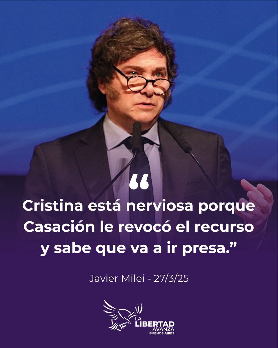 lla.primeraseccion (@llaprimerasecc) on Twitter photo A continuación les dejamos algunos fragmentos de las palabras de nuestro Presidente @Javiermilei
¡VLLC!
<a href="/JMilei/">Javier Milei</a> <a href="/SPareja_/">Sebastián Pareja</a> <a href="/KarinaMileiOk/">Karina Milei</a> @RamonVeraMoreno <a href="/LLAenPBA/">Alianza La Libertad Avanza - PBA</a> A continuación les dejamos algunos fragmentos de las palabras de nuestro Presidente @Javiermilei
¡VLLC!
<a href="/JMilei/">Javier Milei</a> <a href="/SPareja_/">Sebastián Pareja</a> <a href="/KarinaMileiOk/">Karina Milei</a> @RamonVeraMoreno <a href="/LLAenPBA/">Alianza La Libertad Avanza - PBA</a>