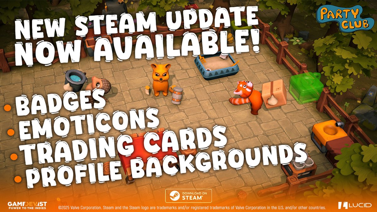 As if managing venues and navigating service chaos weren’t enough, you can now trade Steam cards, craft badges, and deck out your Steam profile with all things Party Club!

Let's go! ➡️ store.steampowered.com/app/2796010/Pa…