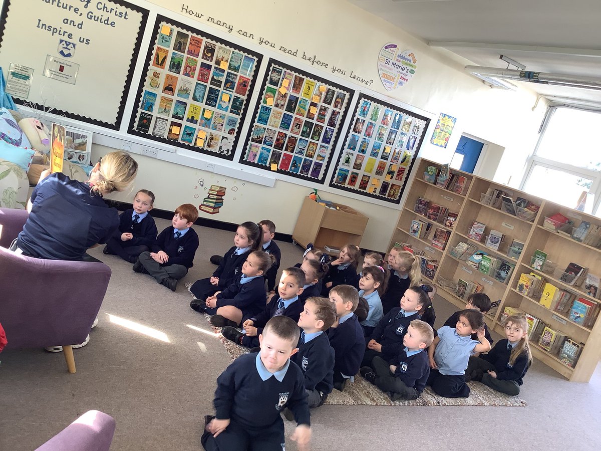 StMariesKirkby's tweet photo. Today the Reception children visited our school library for a story time session. Next week they will have the opportunity to choose their own books to read. #stmreading https://t.co/hP3rWf4QYE