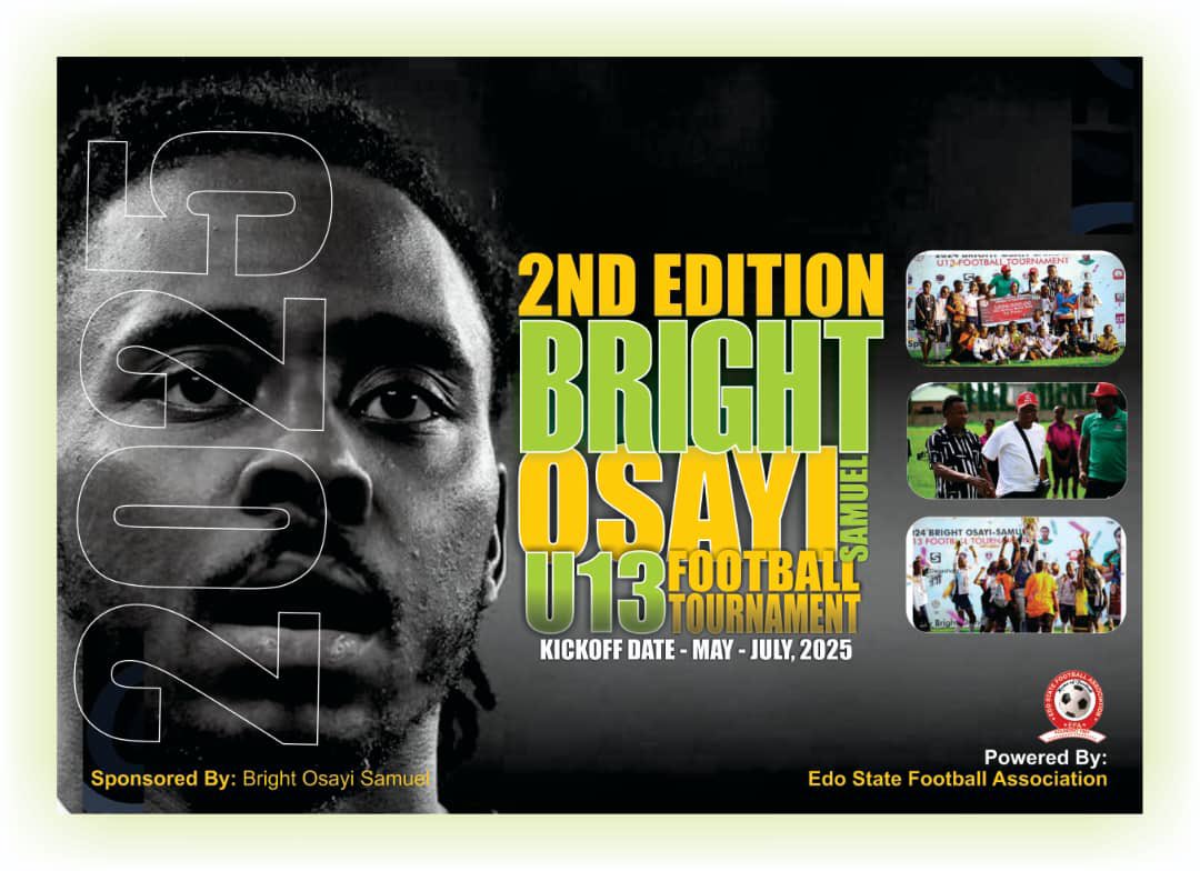 edostate_fa's tweet photo. 🚨 Edo state Fooball Association announces 2nd Edition of the 2025 Bright Osayi U13 Football Tournament — for May - July, 2025.
Anticipate! 🔥⚽️
#EdoFA https://t.co/rlvwW5Rg2H