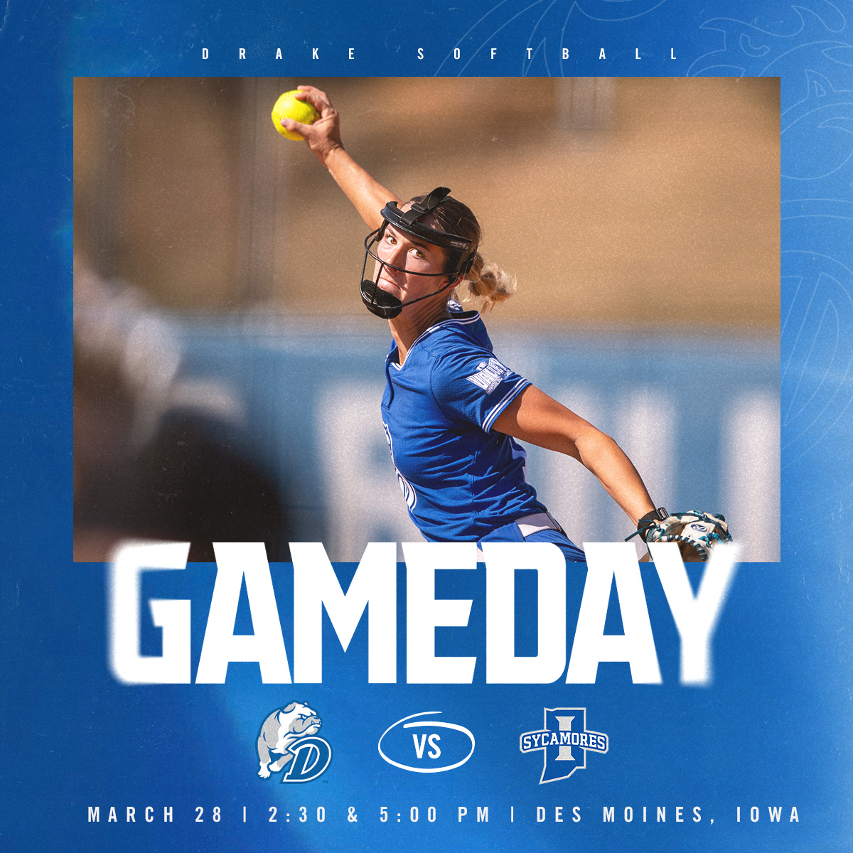 DrakeSoftball's tweet photo. 𝙃𝙤𝙢𝙚 𝙊𝙥𝙚𝙣𝙚𝙧

🆚 @IndStSoftball 
⏰ 2:30 &amp; 5:00 pm
🏟️ Ron Buel Field
📍 Des Moines, Iowa
📺 https://t.co/7DXSolj5Vx (G1)
      https://t.co/gFyHol6fP4 (G2)
📊 https://t.co/frqPxgtMmH (G1)
      https://t.co/taUN8XlxEP (G2)

#DSMHometownTeam https://t.co/axsnQXhR7r