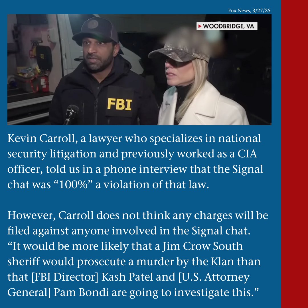 factcheckdotorg's tweet image. As fallout from a Trump administration group chat about a military attack in Yemen continues to unfold, some Democrats are saying the inadvertent inclusion of a journalist in the chat goes beyond incompetence — they say it was criminal.

#SignalChat #factcheck